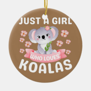 Nur ein Mädchen, das Koala-Bär-Vater-Mutter-Junge Keramik Ornament