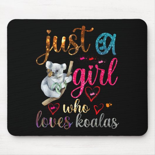 Nur ein Mädchen, das Koala-Bär-Vater-Mutter-Junge- Mousepad (Vorne)