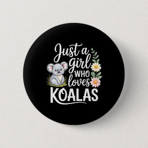 Nur ein Mädchen, das Koalas jagt Outdoor Klettern Button