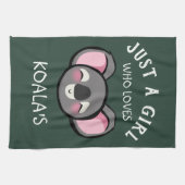 Nur ein Mädchen, das Koalas Liebe Geschirrtuch (Horizontal)