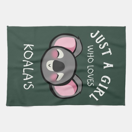 Nur ein Mädchen, das Koalas Liebe Geschirrtuch (Horizontal)