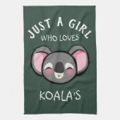 Nur ein Mädchen, das Koalas Liebe Geschirrtuch (Vertikal)