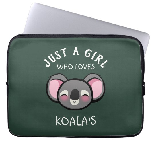 Nur ein Mädchen, das Koalas Liebe Laptopschutzhülle (Vorderseite)