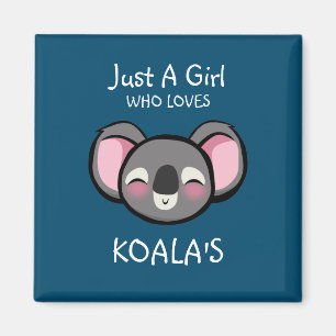 Nur ein Mädchen, das Koalas Liebe Magnet