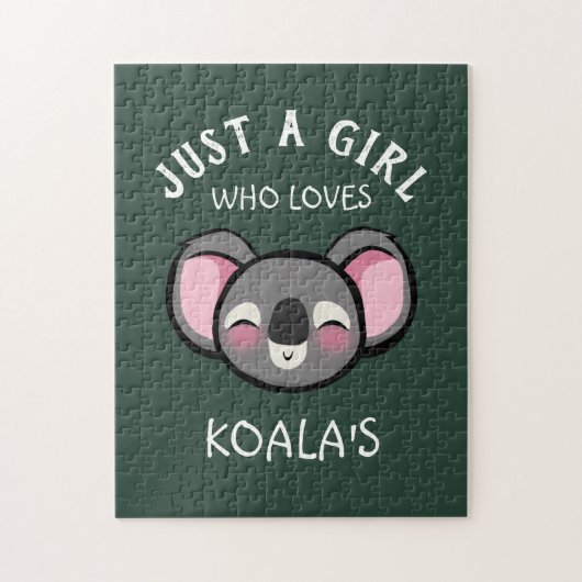 Nur ein Mädchen, das Koalas Liebe Puzzle (Vertikal)