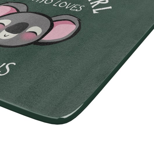 Nur ein Mädchen, das Koalas Liebe Schneidebrett (Ecke)