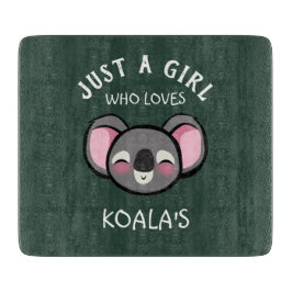 Nur ein Mädchen, das Koalas Liebe Schneidebrett
