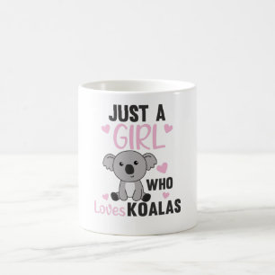 Nur ein Mädchen, das Koalas Niedlichen Koala-Bär Kaffeetasse