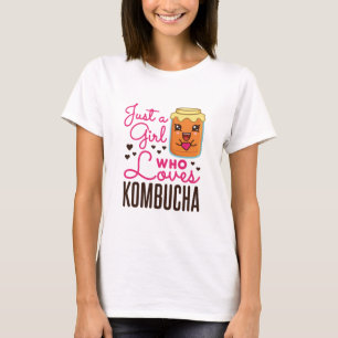 Nur ein Mädchen, das Kombucha Tea Kawaii Liebe T-Shirt