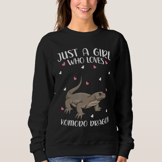 Nur ein Mädchen, das Komodo Dragons für Women Gir Sweatshirt (Vorderseite)