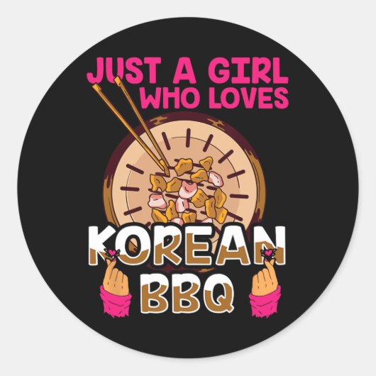 Nur ein Mädchen, das koreanische Grillen Bulgogi B Runder Aufkleber (Vorderseite)