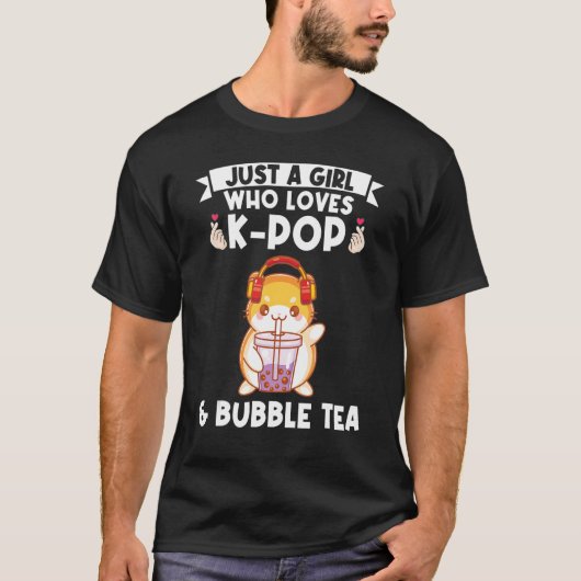 Nur ein Mädchen, das kpop & bubble tea Liebe T-Shirt (Vorderseite)