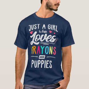 Nur ein Mädchen, das Krebse und Welpen Liebe hat K T-Shirt