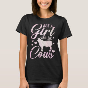 Nur ein Mädchen, das Kühe Bauer Liebe Farm Frauen T-Shirt
