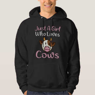 Nur ein Mädchen, das Kühe Bauer Metzgermilch Liebe Hoodie