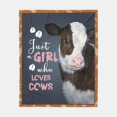 Nur ein Mädchen, das Kühe Fleecedecke (Vorderseite)