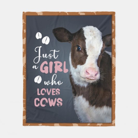 Nur ein Mädchen, das Kühe  Fleecedecke (Vorderseite)
