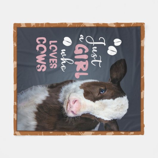 Nur ein Mädchen, das Kühe  Fleecedecke (Vorderseite (Horizontal))