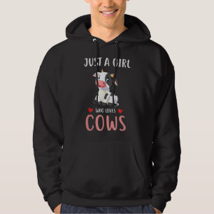 Nur ein Mädchen, das Kühe, Herz und Bauer Liebe Hoodie