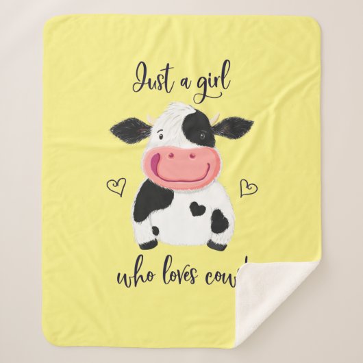 Nur ein Mädchen, das Kühe ! Herz und Holstein Sherpadecke (Vorderseite)