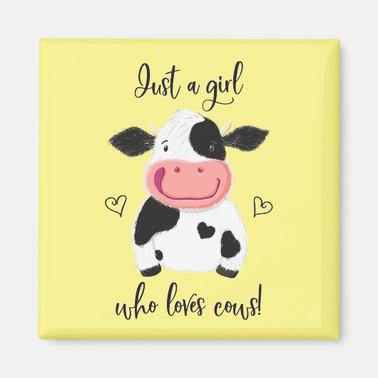 Nur ein Mädchen, das Kühe Liebe! Herz und Holstein Magnet (Vorne)