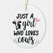 Nur ein Mädchen, das Kühe Liebe Keramik Ornament (Links)
