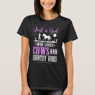 Nur ein Mädchen, das Kühe Liebe Rodeo Western Land T-Shirt