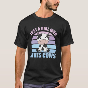 Nur ein Mädchen, das Kühe Liebe süße Kühe Tiere Mi T-Shirt