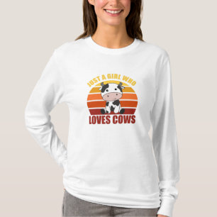 Nur ein Mädchen, das Kühe Liebe Sweet Cow Sunset T-Shirt