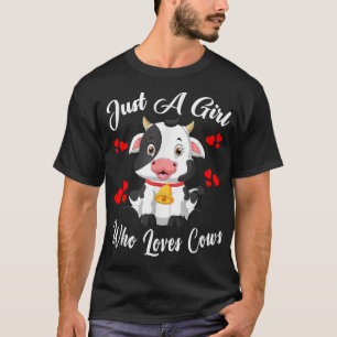 Nur ein Mädchen, das Kühe Lieben Funny Kid Bauer T-Shirt