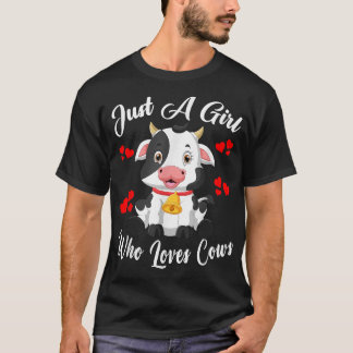 Nur ein Mädchen, das Kühe Lieben Funny Kid Bauer T-Shirt