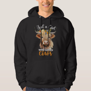 Nur ein Mädchen, das Kühe Lieben schottischen High Hoodie