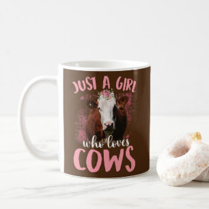 Nur ein Mädchen, das Kühe liebt Lustige Frauen Bäu Kaffeetasse