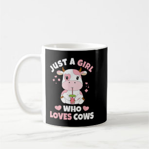 Nur ein Mädchen, das Kühe Niedliche Erdbeerkuh Lie Kaffeetasse