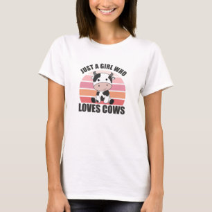 Nur ein Mädchen, das Kühe Niedliche Kuh Liebe Vint T-Shirt