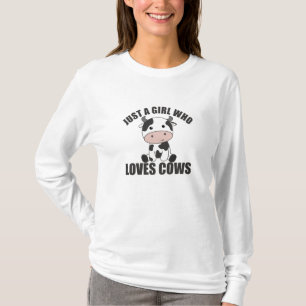 Nur ein Mädchen, das Kühe Niedliche Kuhfarm Liebe T-Shirt