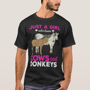 Nur ein Mädchen, das Kühe und Esel liebt, landwirt T-Shirt
