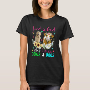 Nur ein Mädchen, das Kühe und Hunde Blumenkohl-Bau T-Shirt