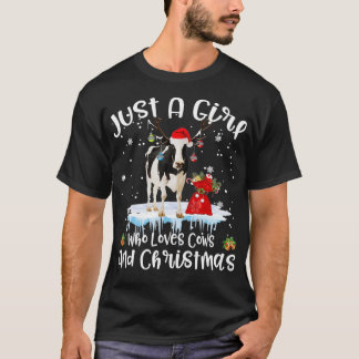Nur ein Mädchen, das Kühe und Weihnachten hässlich T-Shirt