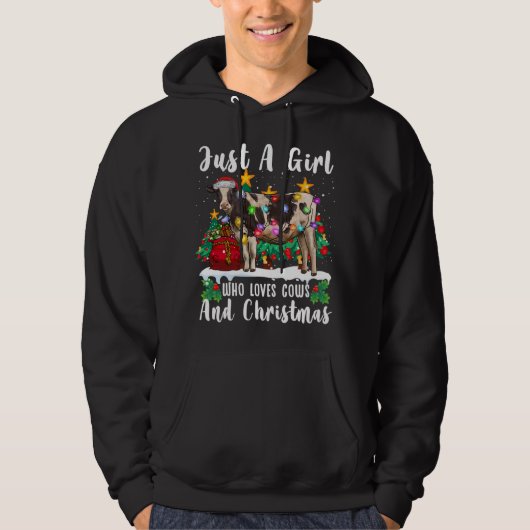 Nur ein Mädchen, das Kühe und Weihnachtsfamilie Li Hoodie (Vorderseite)