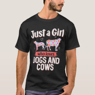 Nur ein Mädchen, das Kühe von Hühnern Liebe T-Shirt