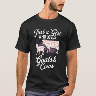 Nur ein Mädchen, das Kühe Ziege Frauen Landwirt li T-Shirt