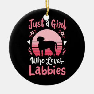Nur ein Mädchen, das Labrador Liebe Retriever Keramik Ornament