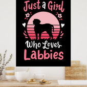 Nur ein Mädchen, das Labrador Liebe Retriever Poster (Küche)