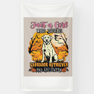 Nur ein Mädchen, das Labrador Retriever Halloween  Banner