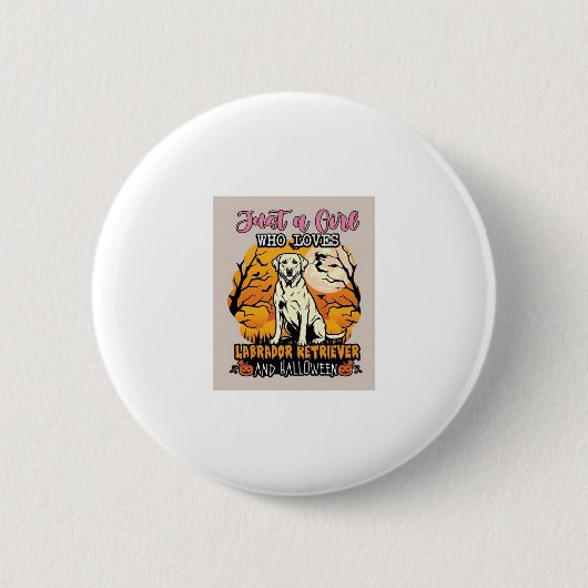 Nur ein Mädchen, das Labrador Retriever Halloween  Button (Vorderseite)