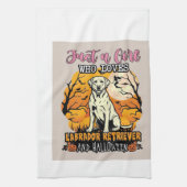 Nur ein Mädchen, das Labrador Retriever Halloween Geschirrtuch (Vertikal)