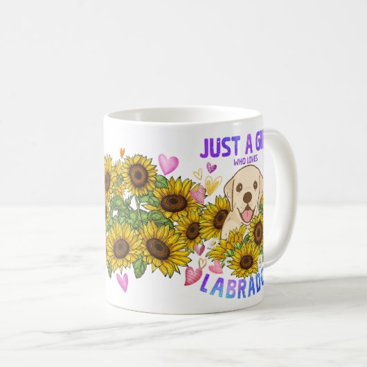 Nur ein Mädchen, das Labrador Retriever Liebe Hund Kaffeetasse (VorderseiteRechts)