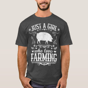NUR EIN MÄDCHEN DAS LANDWIRTSCHAFT LIEBT Lustige S T-Shirt