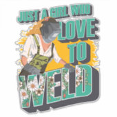 Nur ein Mädchen, das Liebe hat, Schweissgeschenk f Aufkleber (Vorderseite)